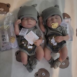 Adorable Twin Baby Dolls with Bunny Outfit